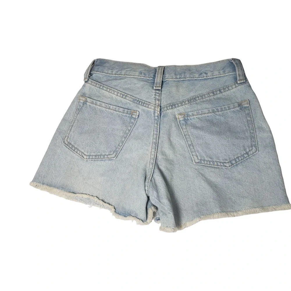 Old Navy Girls 10 High Rise Fruit Embroidered Denim Shorts Wash Cherry 2.5